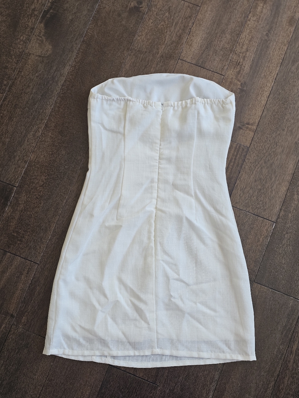 Boohoo Faux Linen Assymetrical Sleeveless Mini Dress Button Front Size 4 - Picture 3 of 7